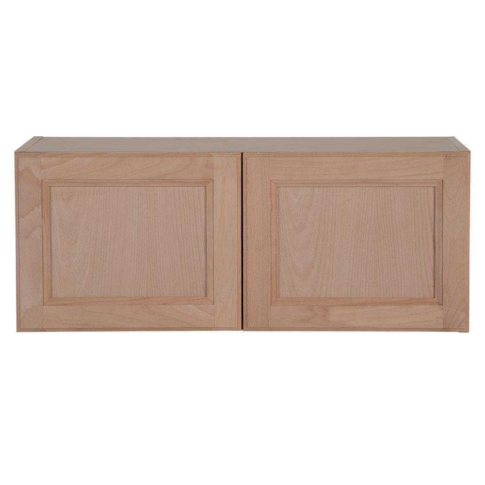 Easthaven Shaker Assembled 36x30x12 in. Frameless Wall Cabinet in Unfinished Beech - Super Arbor