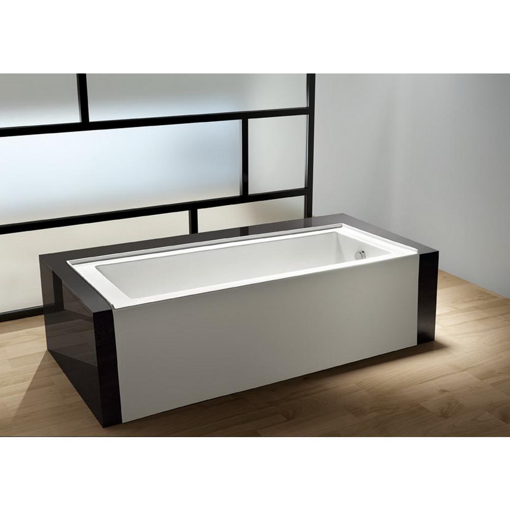 Contemporary 5 ft. Acrylic Right Hand Drain Rectangular Alcove Non-Whirlpool Bathtub in White - Super Arbor