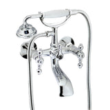 Classic 6 in. 2-Handle 1-Spray Tub and Shower Faucet with Porcelain Hand Held Shower in Polished Chrome (Valve Included) - Super Arbor