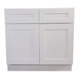 Brookings Plywood Ready to Assemble Shaker 48x34.5x24 in. 2-Door 2-Drawer Base Kitchen Cabinet in White