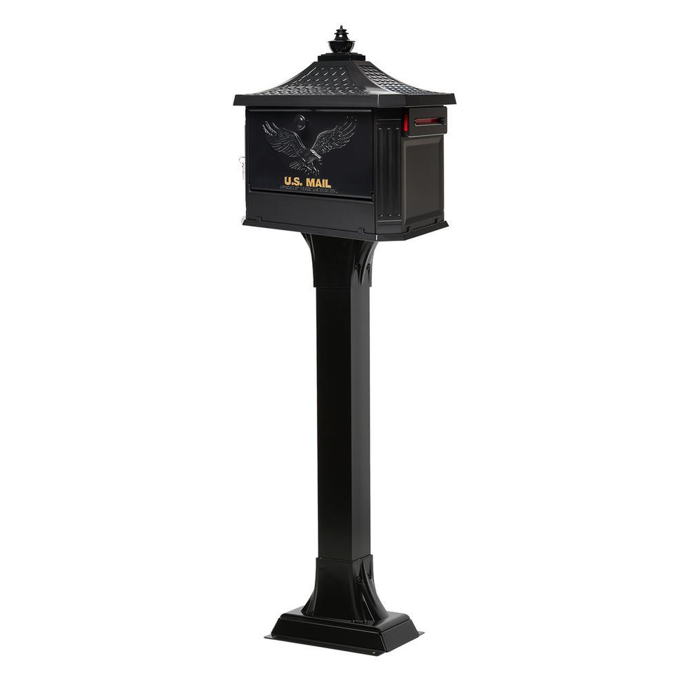 Hemingway All-in-One, Locking, Large, Aluminum, Mailbox and Post Combo, White - Super Arbor