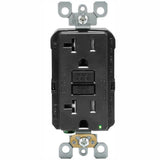 20 Amp 125-Volt Duplex SmarTest Self-Test Tamper Resistant GFCI Outlet, Black - Super Arbor