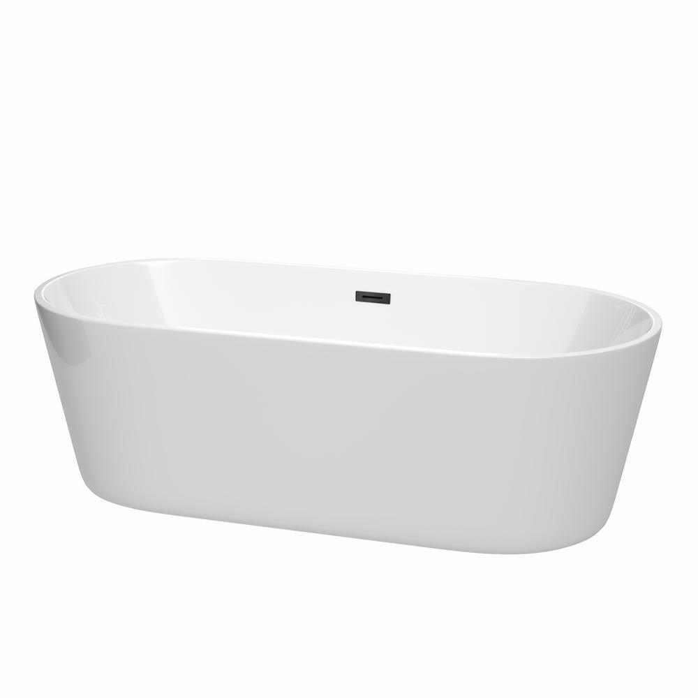 Carissa 5 ft. Acrylic Flatbottom Non-Whirlpool Bathtub in White with Brushed Nickel Trim - Super Arbor