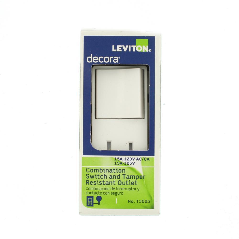 Decora 15 Amp Tamper Resistant Combo Switch and Outlet, White - Super Arbor