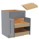 Home Decorators Collection Newport 24 in. W x 24 in. D x 34.5 in. H Assembled Plywood Base Kitchen Cabinet in Pearl Gray with 2ROT Spice Soft Close
