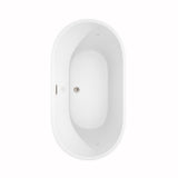 Carissa 5 ft. Acrylic Flatbottom Non-Whirlpool Bathtub in White with Brushed Nickel Trim - Super Arbor