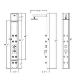 57 In. 8-Jet Multifunction Shower Panel System With Adjustable Rainfall Shower Head And Handheld Shower head
