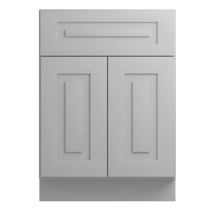 Home Decorators Collection Grayson 24 in. W x 24 in. D x 34.5 in. H Assembled Plywood Sink Base Kitchen Cabinet in Pearl Gray with Soft Close
