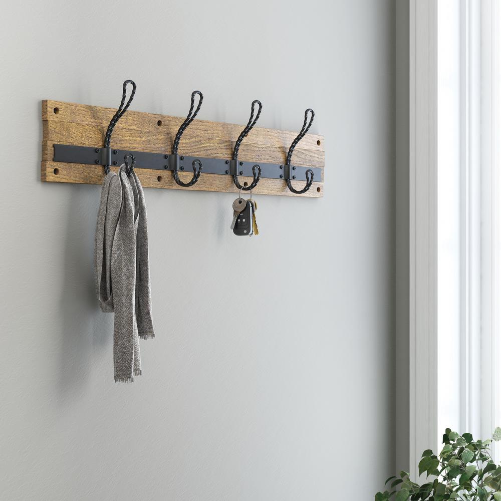 Rustic 27 in. L Brown and Black Hook Rail - Super Arbor
