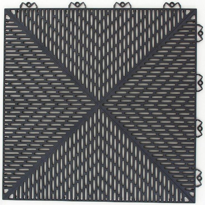 Bergo Unique 14.9 in. x 14.9 in. Graphite Polypropylene Garage Floor Tile (21.6 sq. ft. / case)