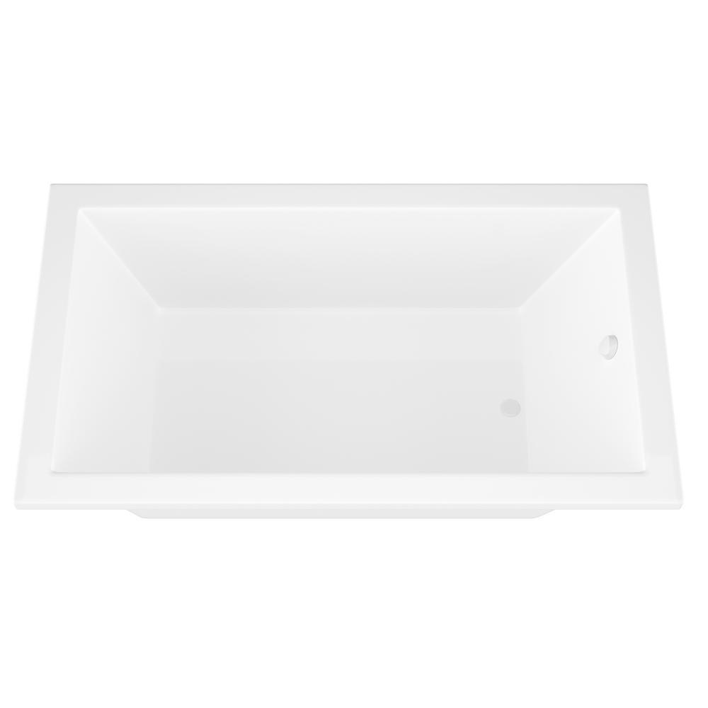 Sapphire 6 ft. Acrylic Reversible Drain Rectangular Drop-in Non-Whirlpool Bathtub in White - Super Arbor