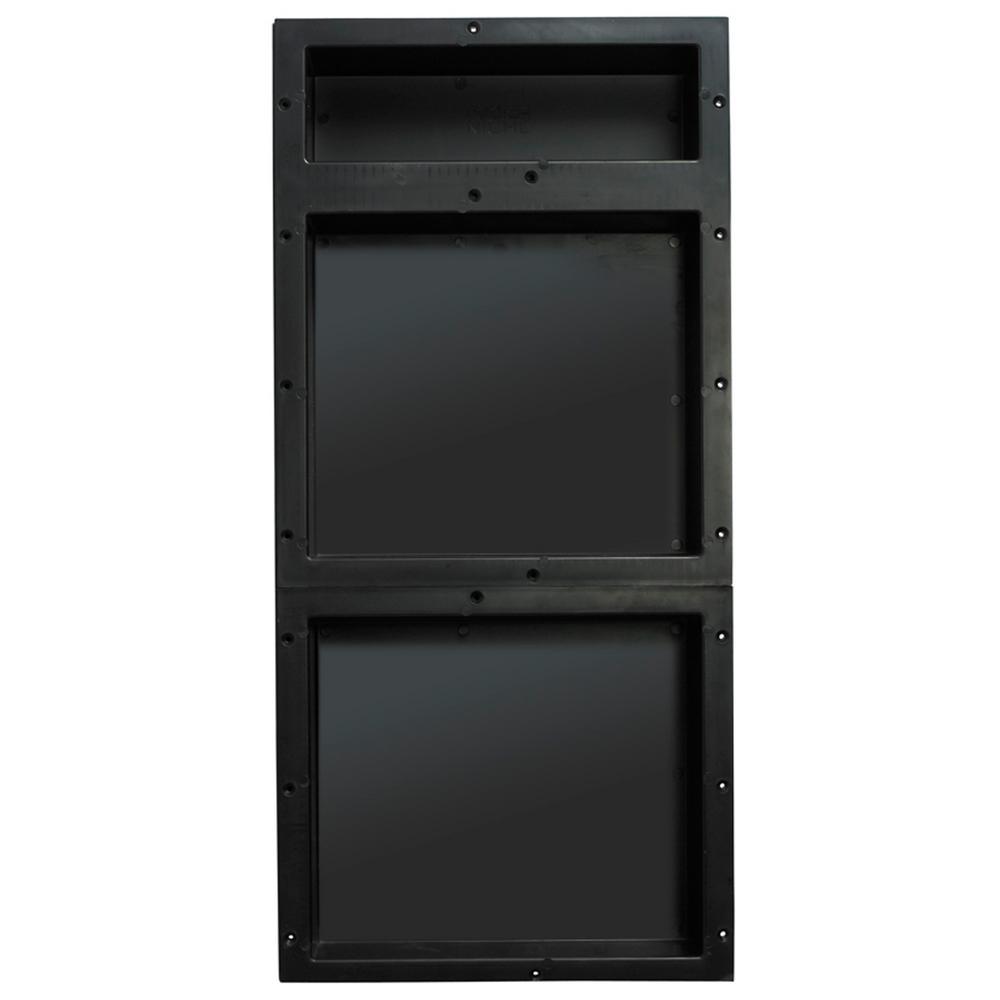 Redi Niche 16 in. x 34 in. Triple Shower Niche Set in Black - Super Arbor