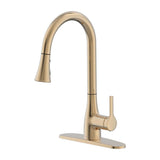 Classic Series Single-Handle Standard Kitchen Faucet in Brushed Nickel - Super Arbor