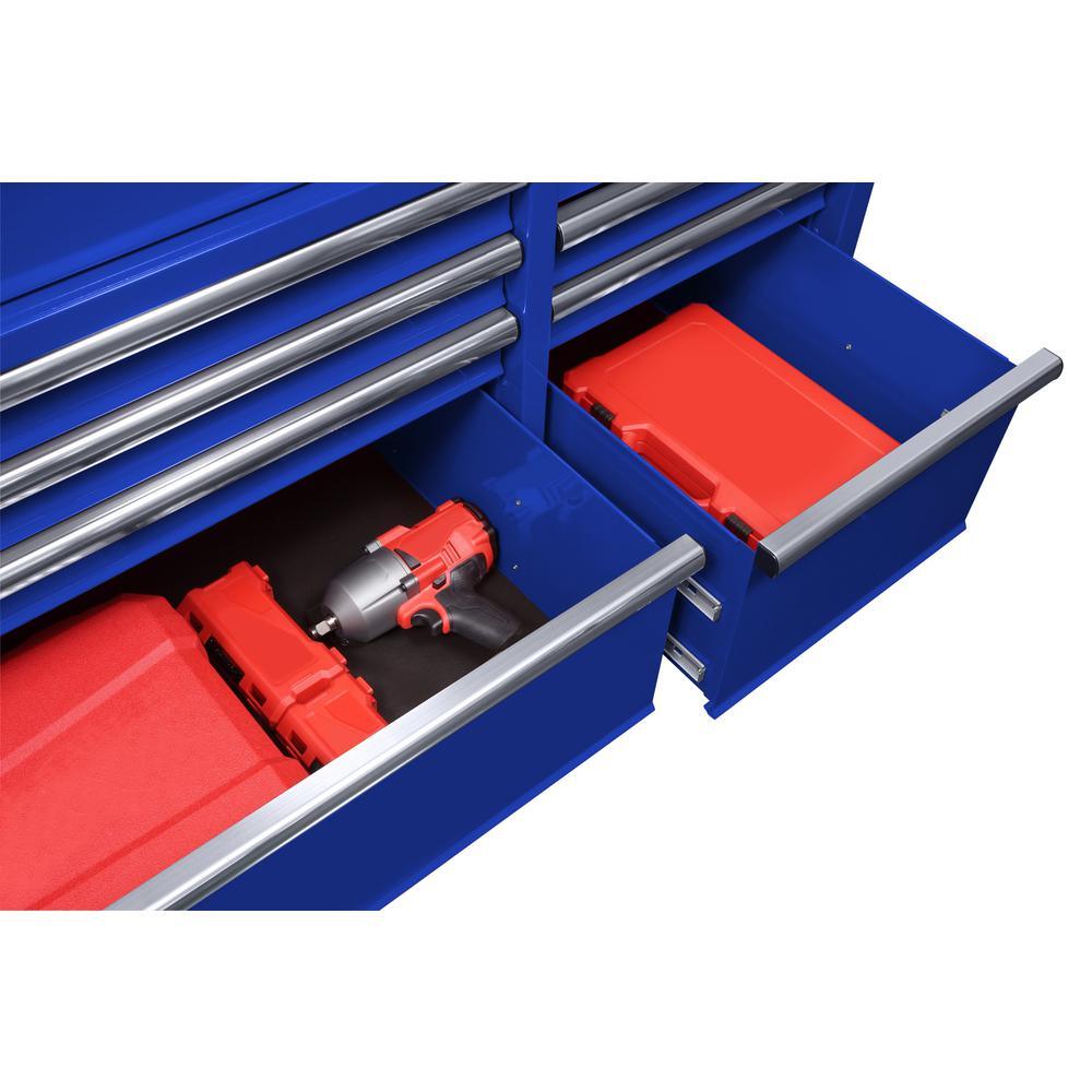 52 in. 9-Drawer Mobile Workbench in Gloss Blue - Super Arbor
