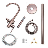 2-Handle 45.47 in. Freestanding Floor Mount Tub Faucet Bathtub Filler with Hand Shower in Brushed Bronze
