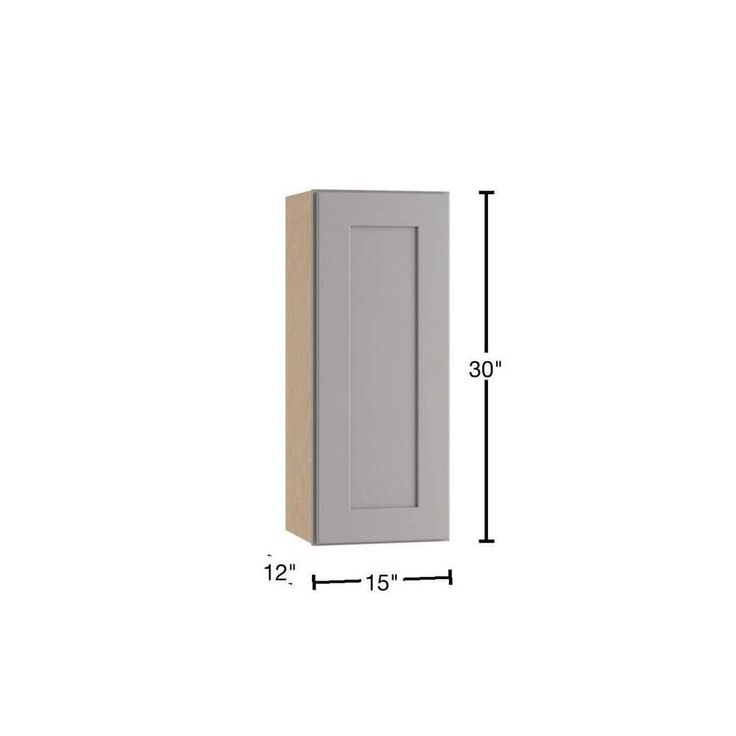 Home Decorators Collection Washington Veiled Gray Plywood Shaker Assembled Wall Kitchen Cabinet Soft Close 15 in W x 12 in D x 30 in H