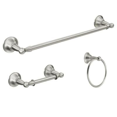 Moen 3-Piece Sage Spot Resist Brushed Nickel Decorative Bathroom Hardware Set