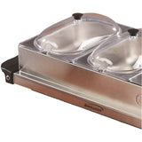 4.5 Qt. Silver Buffet Server with 3 Crocks
