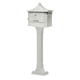Hemingway All-in-One, Locking, Large, Aluminum, Mailbox and Post Combo, White - Super Arbor