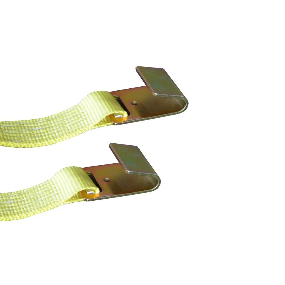 2 in. x 27 ft. x 10,000 lbs. Flat Hook Ratchet Tie Downs (4-Pack) - Super Arbor