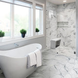 Style Selections Statuary White 12-in x 24-in Matte Porcelain Marble Look Floor Tile