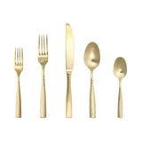 5-Piece SS Titan PVD Lucca Faceted Brushed Gold Place Setting (Service for 1)
