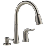 Delta Kate Stainless 1-Handle Deck-Mount Pull-Down Handle Kitchen Faucet