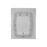 60 in. Rectangular Drop-in Whirlpool Bathtub in White - Super Arbor