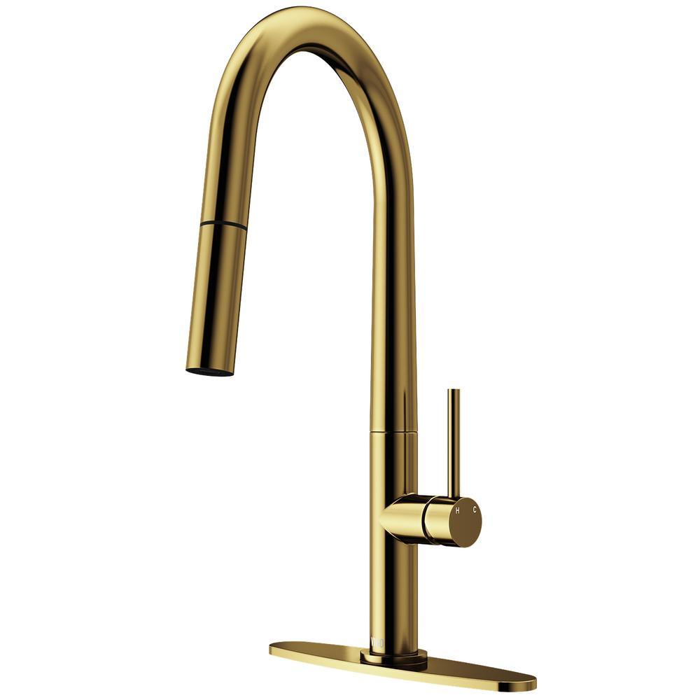 Greenwich Single-Handle Pull-Down Sprayer Kitchen Faucet with Deck Plate in Matte Black - Super Arbor
