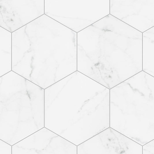 Merola Tile Classico Carrara Hexagon 7 in. x 8 in. Porcelain Floor and Wall Tile (7.67 sq. ft. / case)