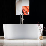 WOODBRIDGE Andria 67 in. Acrylic Freestanding Whirlpool & Air Bathtub with Drain and Overflow, White