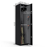 57 in. H Large Rifle Safe with Electronic and Key for Rifle Shotgun for Home, 5-Gun Cabinet with Handgun Lockbox, Black - Super Arbor