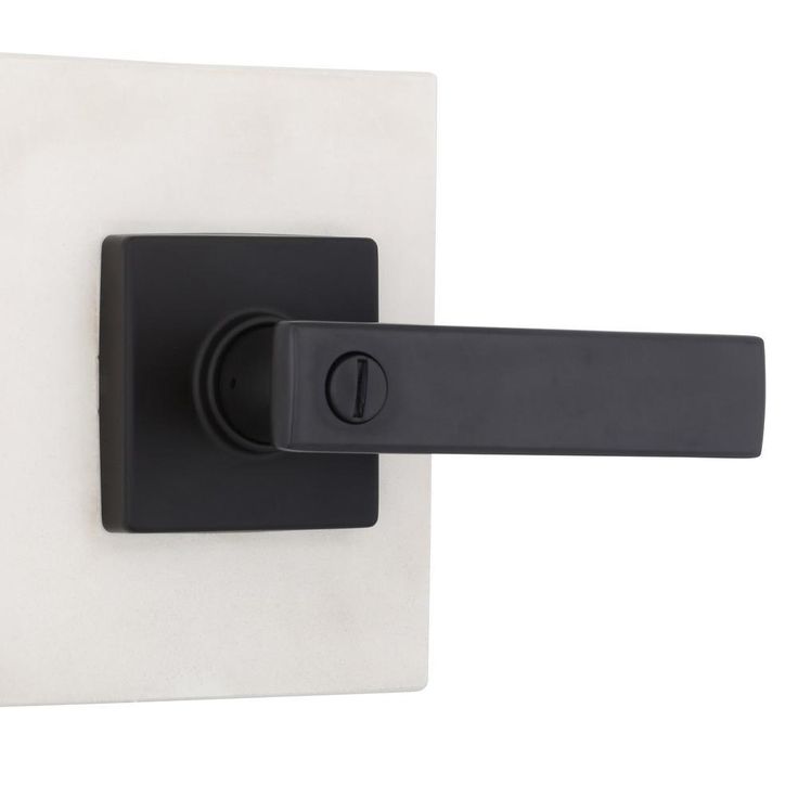Westwood Matte Black Bed/Bath Door Lever with Square Rose