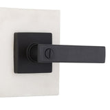 Westwood Matte Black Bed/Bath Door Lever with Square Rose