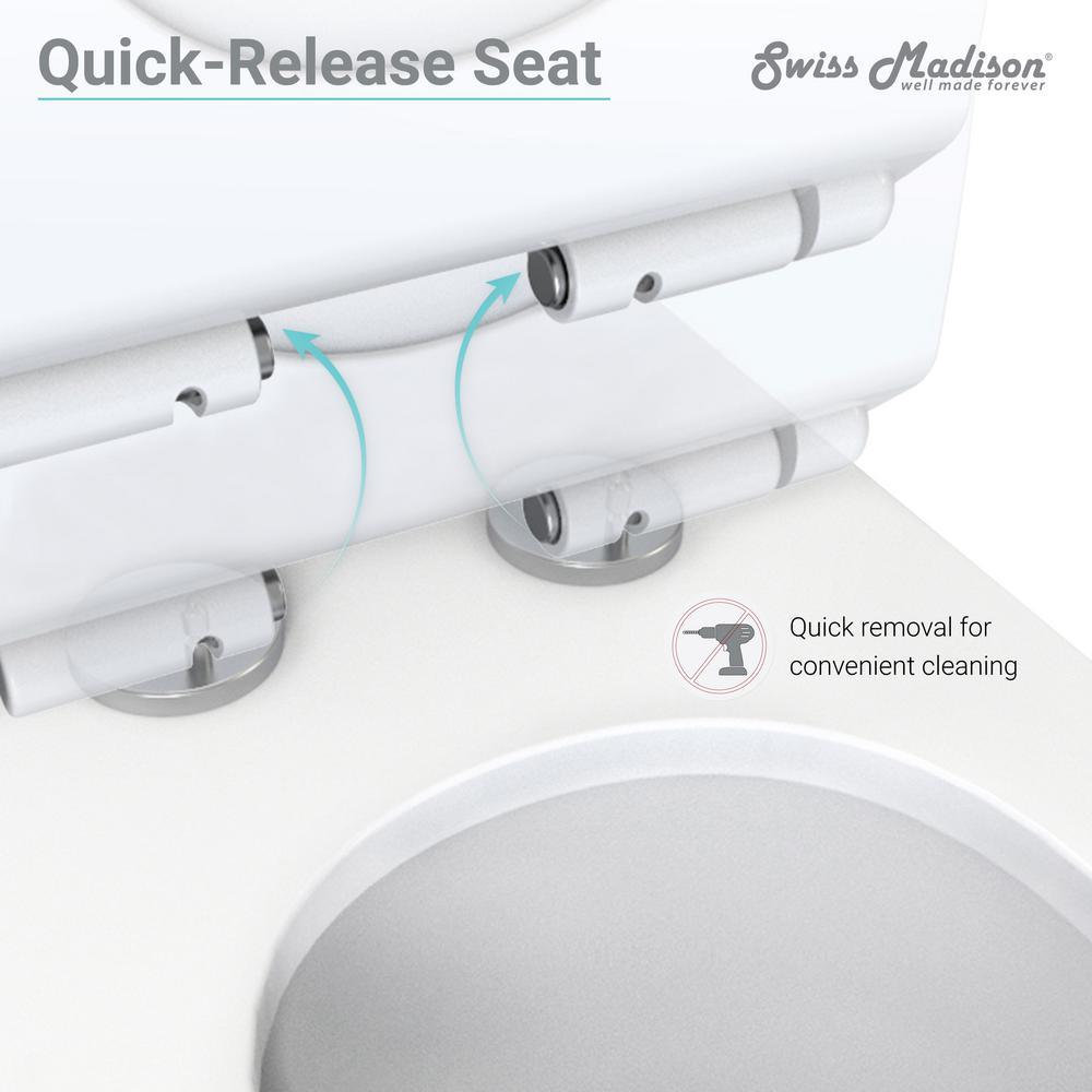 St. Tropez Wall Hung Toilet Bowl 0.8/1.28 GPF Dual Flush Elongated in White - Super Arbor