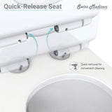 St. Tropez Wall Hung Toilet Bowl 0.8/1.28 GPF Dual Flush Elongated in White - Super Arbor
