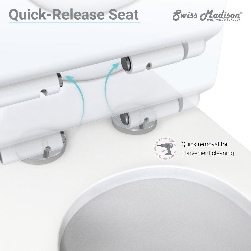 St. Tropez Wall Hung Toilet Bowl 0.8/1.28 GPF Dual Flush Elongated in White - Super Arbor