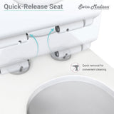 St. Tropez Wall Hung Toilet Bowl 0.8/1.28 GPF Dual Flush Elongated in White - Super Arbor