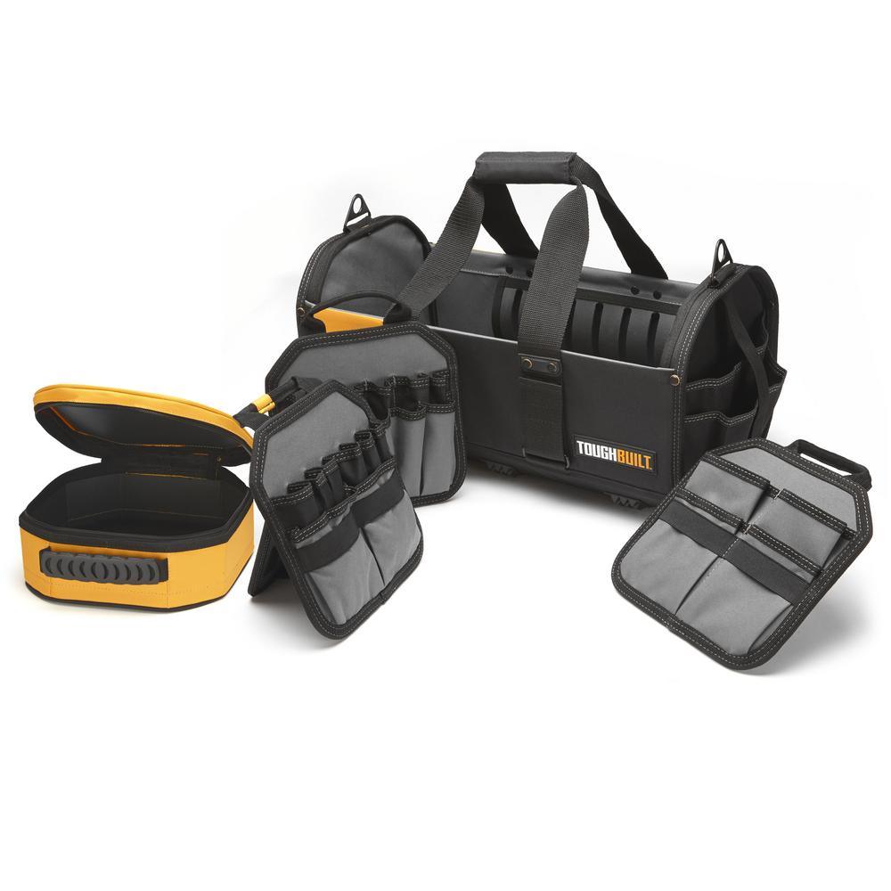 18 in. Modular Tote with 57-Pockets in Black - Super Arbor