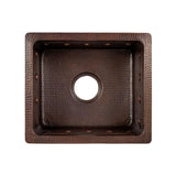 All-in-One Dual Mount Copper 16 in. Barrel Strap Bar/Prep Sink with Faucet and Strainer Drain in ORB