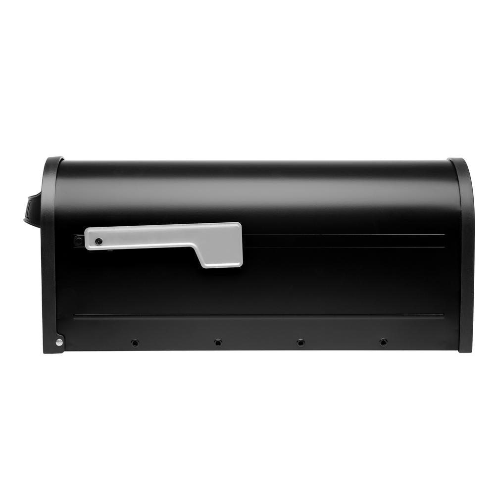 Carlisle Black Post Mount Mailbox with Nickel Flag - Super Arbor