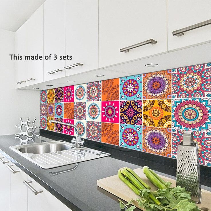 Goory 10PCS Mosaic Wall Sticker Self-adhesive Tile Sticker Kitchen/Bathroom Decorative