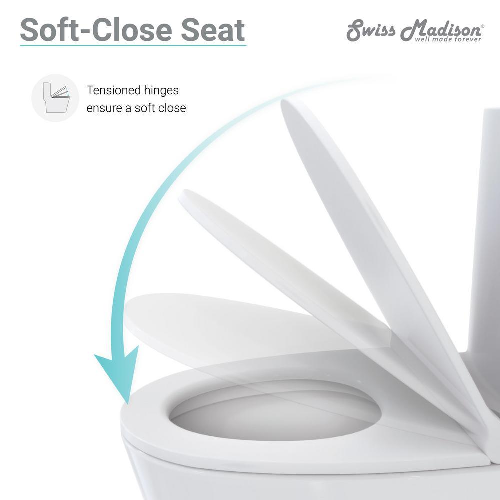 St. Tropez 1-Piece 0.8/1.28 GPF Dual Flush Elongated Toilet in White - Super Arbor