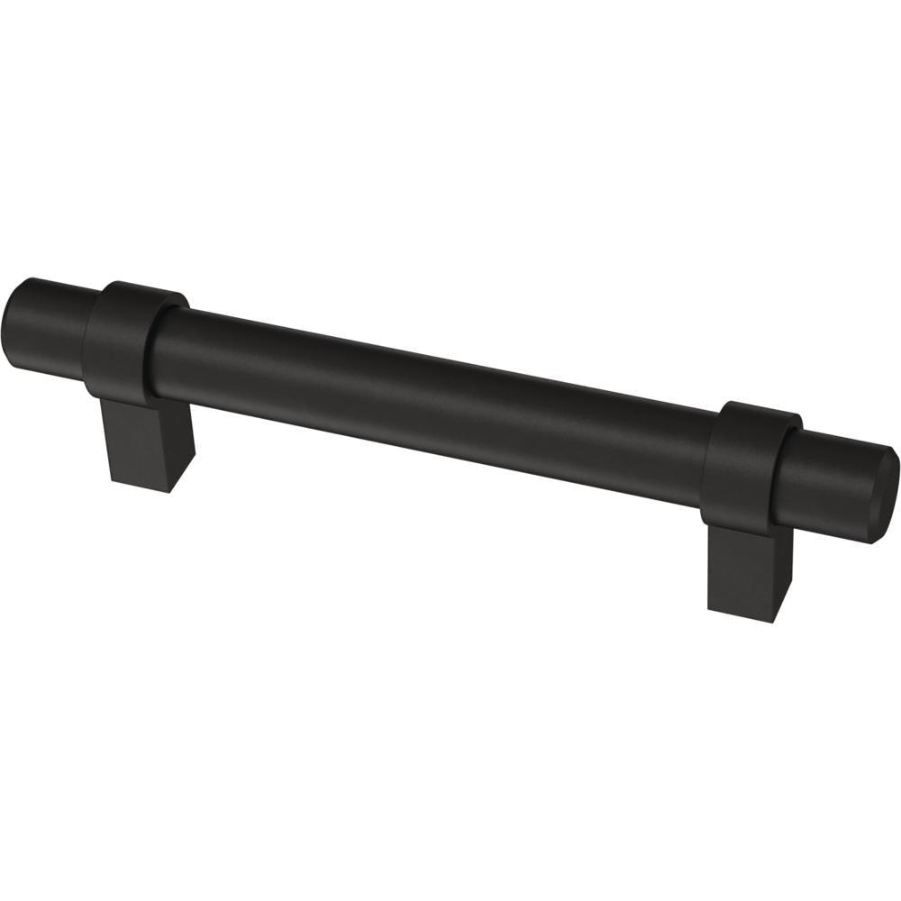 Essentials 5-1/16 in. (128mm) Center-to-Center Wrapped Matte Black Bar Pull (24-Pack) - Super Arbor