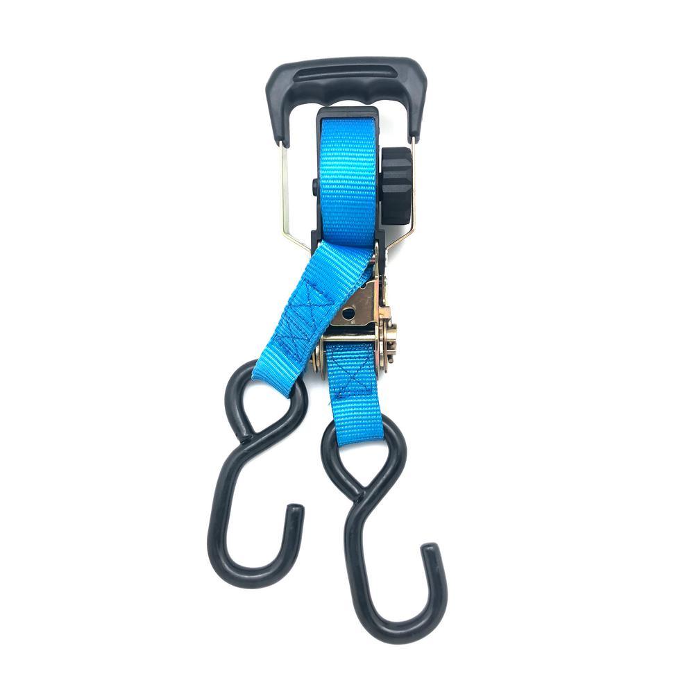 15 ft. x 1 in. 2500 lbs. Self Store Retractable Ratchet Tie Down Strap (2-Pack) - Super Arbor