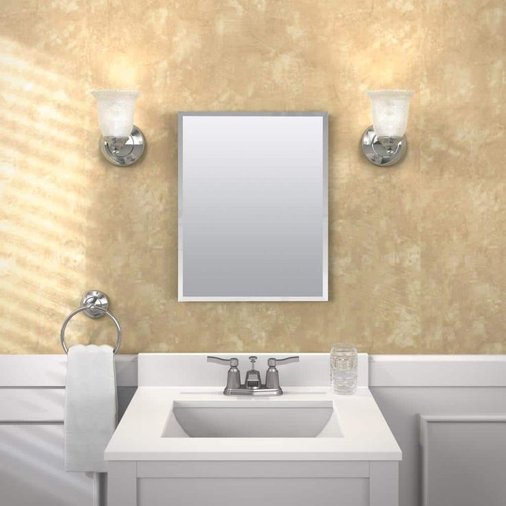 Glacier Bay 16 in. W x 20 in. H Rectangular Plastic Medicine Cabinet with Mirror