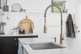 Moen Edwyn Spot Resist Stainless 1-Handle Deck Mount Pull-Down Handle/Lever Commercial/Residential Kitchen Faucet (Deck Plate Included)