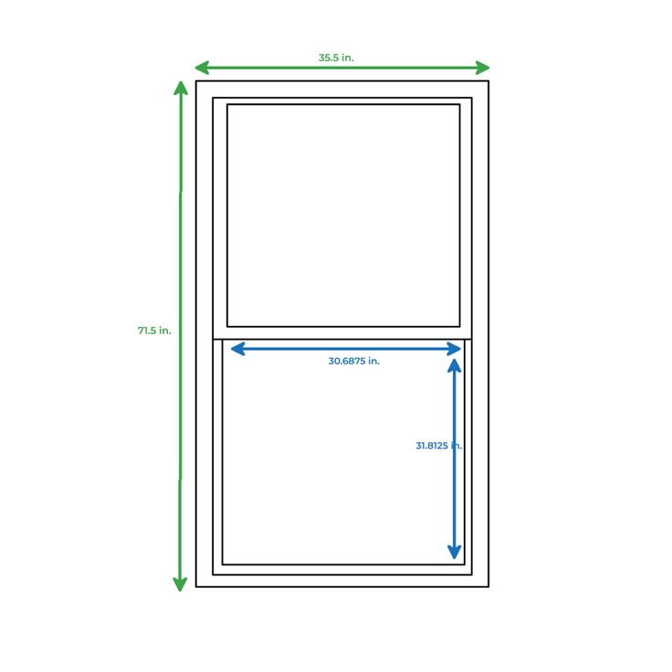RELIABILT 150 Series New Construction 35-1/2-in x 71-1/2-in x 3-1/4-in Jamb White Vinyl Dual-pane Single Hung Window Half Screen Included