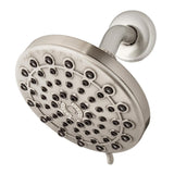 6-Spray 6 in. Single Wall Mount Low Flow Fixed Rain Shower Head in Brushed Nickel - Super Arbor
