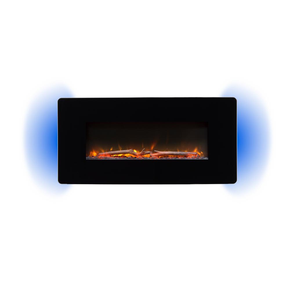 Winslow 35 in. Wall-Mount/Tabletop Linear Electric Fireplace in Black - Super Arbor